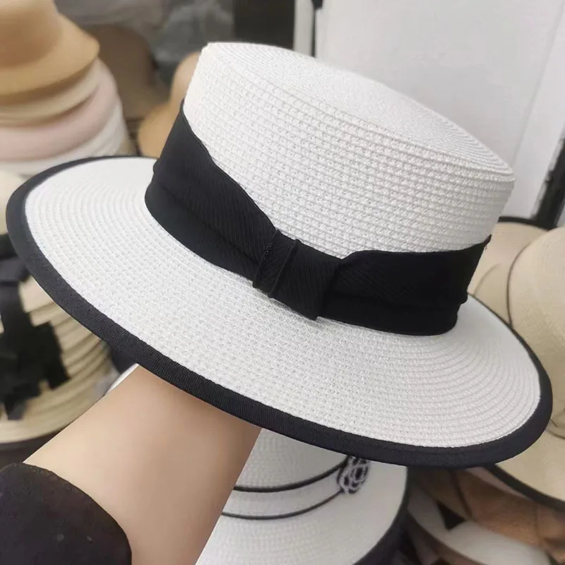 Fashion Summer Hat for Women Wide Brim Chapeau Female Boater Black White Panama Beach Hat Sombrero Summer Cap
Fashion Summer Hat for Women Wide Brim Chapeau Female Boater Black White Panama Beach Hat Sombrero Summer Cap