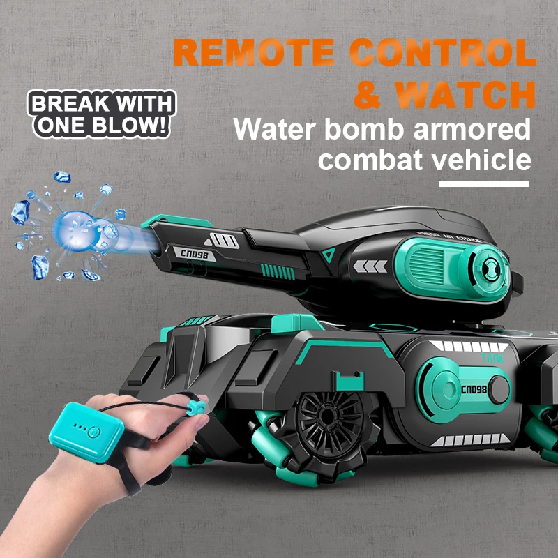 

Armored 2.4G RC Cars Children Toys Remote Control Car Toys for Boys Gesture Controlled Water Bomb Tank Electric Car Kid Toy Gift