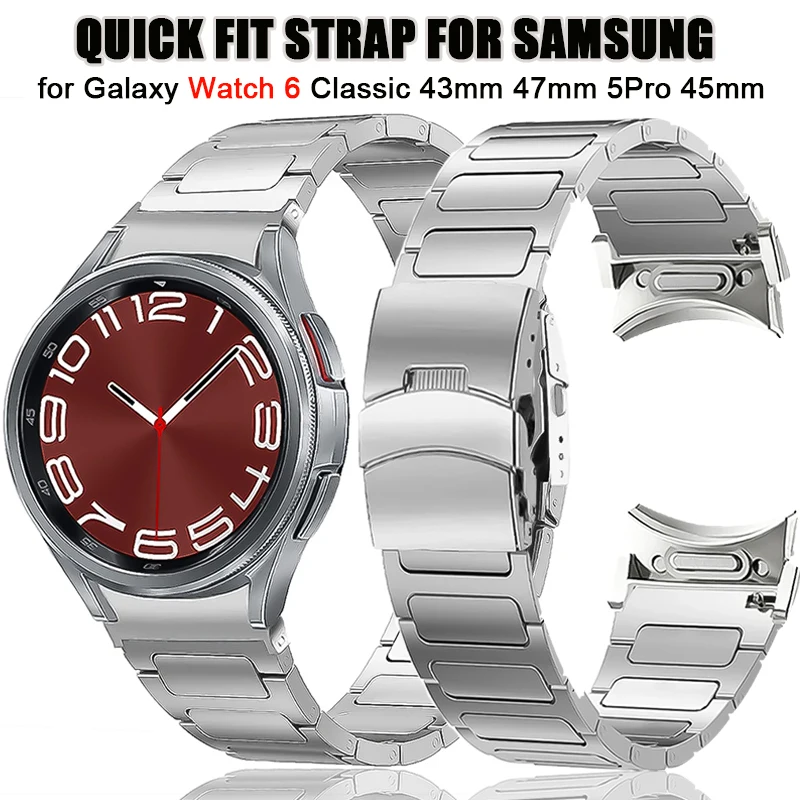 Ремешок из нержавеющей стали для Samsung Galaxy Watch 6 Classic, быстросъемный браслет для часов 5Pro, 45 мм, 43 мм, 47 мм, 40 мм, 44 мм
Ремешок из нержавеющей стали для Samsung Galaxy Watch 6 Classic, быстросъемный браслет для часов 5Pro, 45 мм, 43 мм, 47 мм, 40 мм, 44 мм