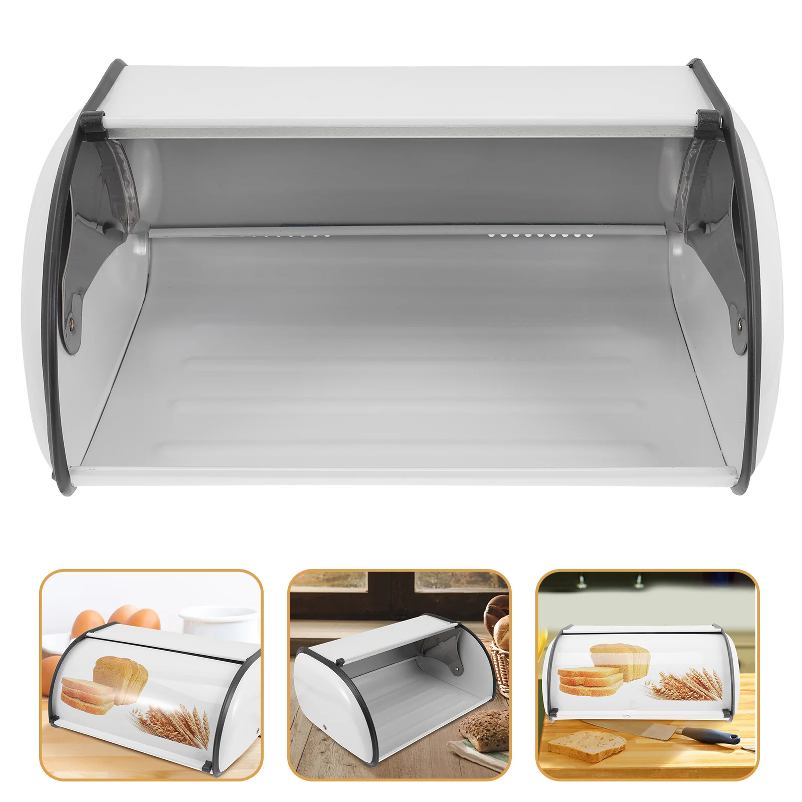 

Printed Bread Box Kitchen Bin Countertop Storage Containers Plastic Bakery Boxes