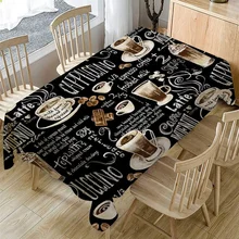 Retro Coffee Pattern Tablecloth Waterproof Dining Table Wedding Decoration Party Rectangular Tablecloth Home Kitchen Manteles Retro Coffee Pattern Tablecloth Waterproof Dining Table Wedding Decoration Party Rectangular Tablecloth Home Kitchen Manteles