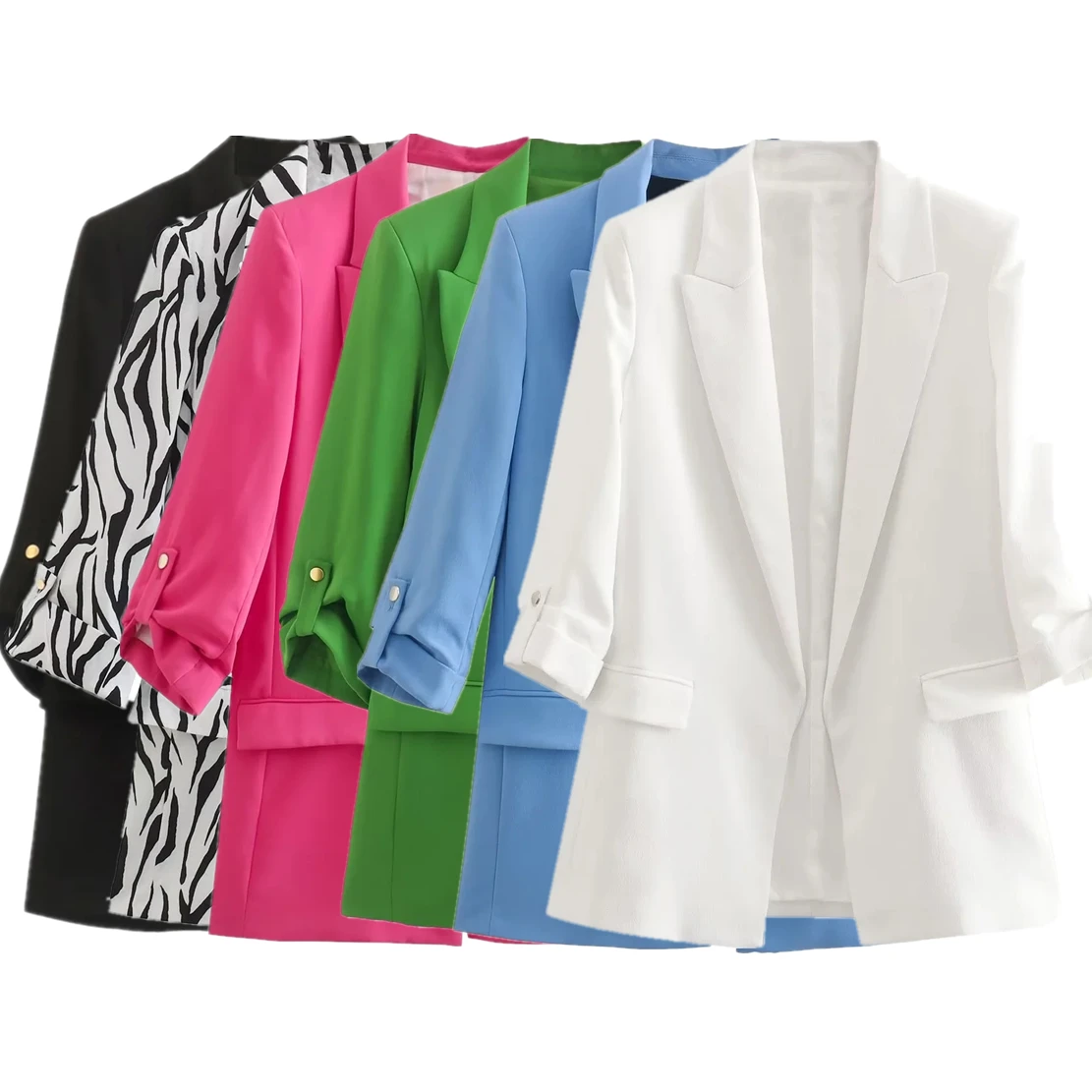 Maxdutti England Style Office Autumn Jackets Lady Solid Roll Up Sleeve Casual Blazers Women Tops
Maxdutti England Style Office Autumn Jackets Lady Solid Roll Up Sleeve Casual Blazers Women Tops