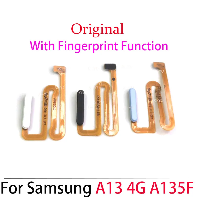 

10 шт. Оригинальный Для Samsung Galaxy A13 4G 5G A135F A136B Главная Кнопка Датчик отпечатков пальцев возврат питания гибкий кабель