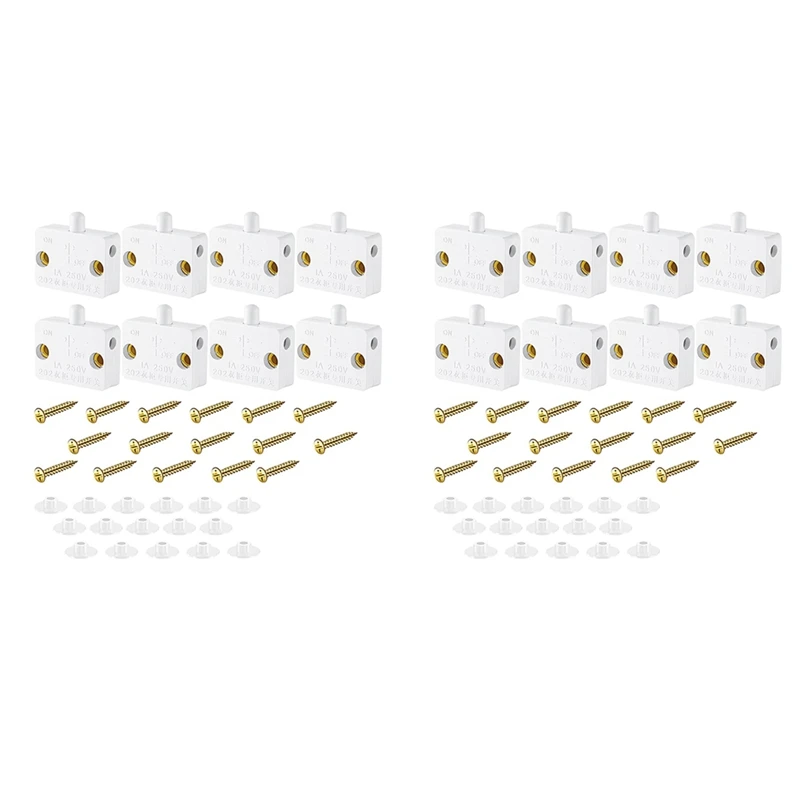 HOT SALE 16 Pieces Cabinet Lamp Switch Automatic Door Switch Contact Switch For Wardrobe Applicable To 12V 24V 110V(White)
HOT SALE 16 Pieces Cabinet Lamp Switch Automatic Door Switch Contact Switch For Wardrobe Applicable To 12V 24V 110V(White)