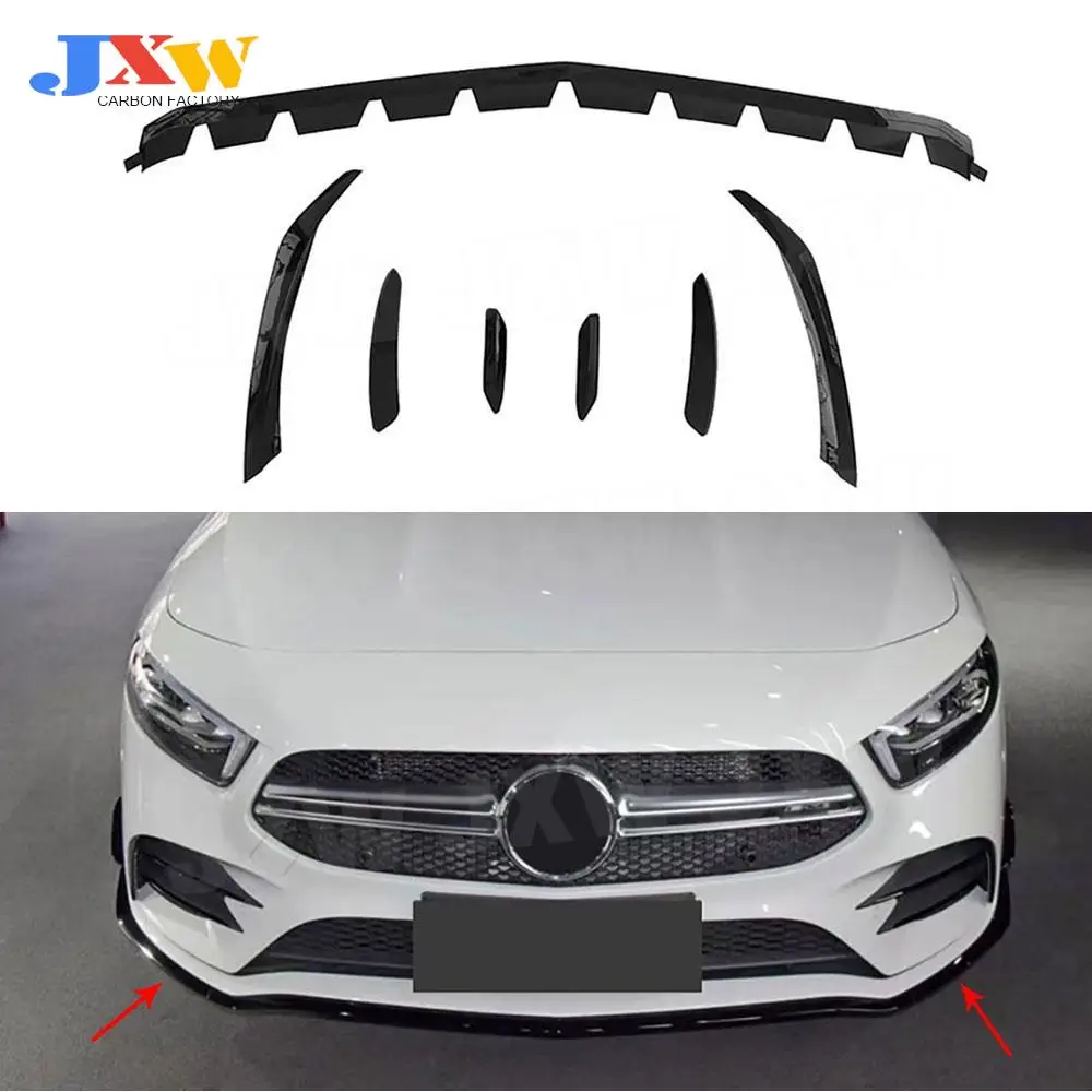 ABS Gloss Black /Carbon Look 7PCS Front Bumper Lip Chin Splitters With Side Trims For Benz A Class W177 A35 AMG 2019-2022 Sedan
ABS Gloss Black /Carbon Look 7PCS Front Bumper Lip Chin Splitters With Side Trims For Benz A Class W177 A35 AMG 2019-2022 Sedan