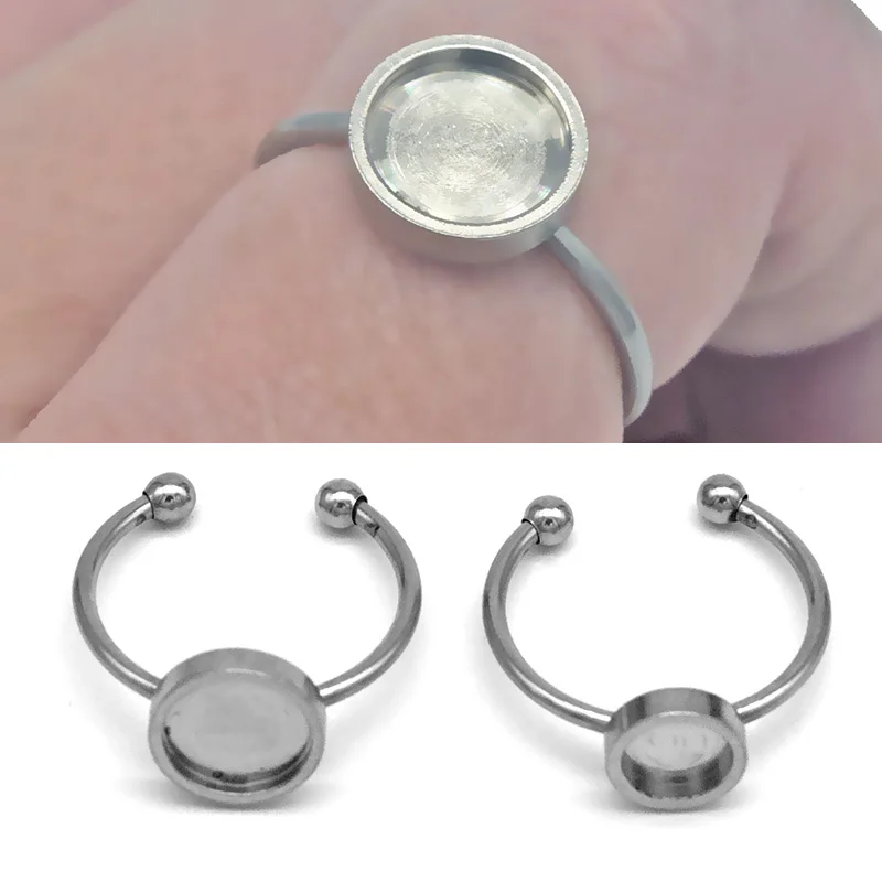 10pcs 4/6/8/10/12mm No Fade Stainless Steel Adjustable Ring Settings Blank/Base Fit 4-12mm Glass Cabochons Buttons Ring Bezels
10pcs 4/6/8/10/12mm No Fade Stainless Steel Adjustable Ring Settings Blank/Base Fit 4-12mm Glass Cabochons Buttons Ring Bezels