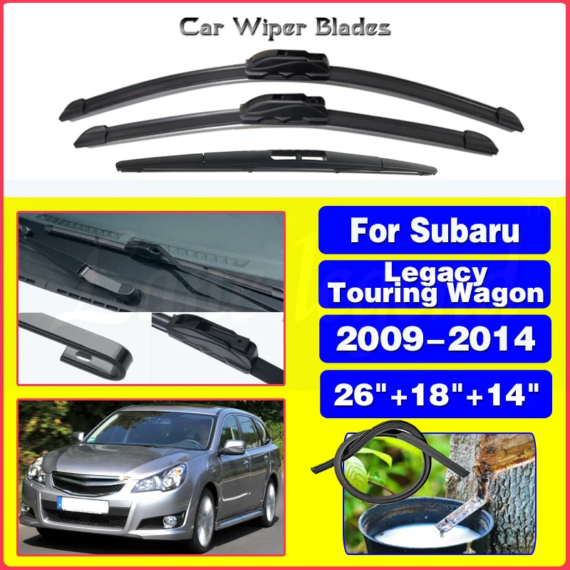 

Front Rear Wiper Blade Set For Subaru Legacy MK5 5 BM BR Liberty B4 Touring Wagon 2009-2014 Windshield Windscreen Window Brushes
