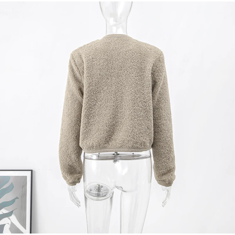 Lamb Wool Women Coat O-neck Long Sleeve Single Breasted Female Short Jacket, Autumn Winter Fashion, Loose Lady Outwear 9 Mallzona S8438ecceddbc49719c6d8f0e4a3ba3bbI Lamb Wool Women Coat O-neck Long Sleeve Single Breasted Female Short Jacket, Autumn Winter Fashion, Loose Lady Outwear Mallzona