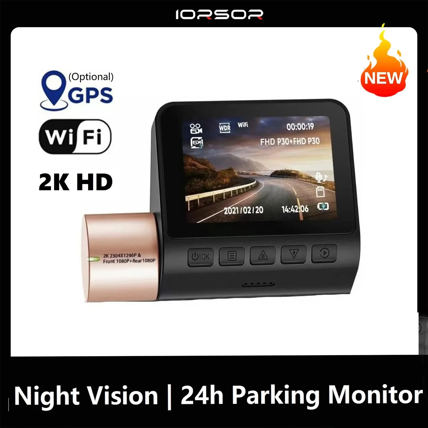 

2K Dash Cam for Car Camera WIFI GPS Night Vision Dashcam 24h Parking Monitor Dvr Para Coche Front Kamera Samochodowa Rejestrator