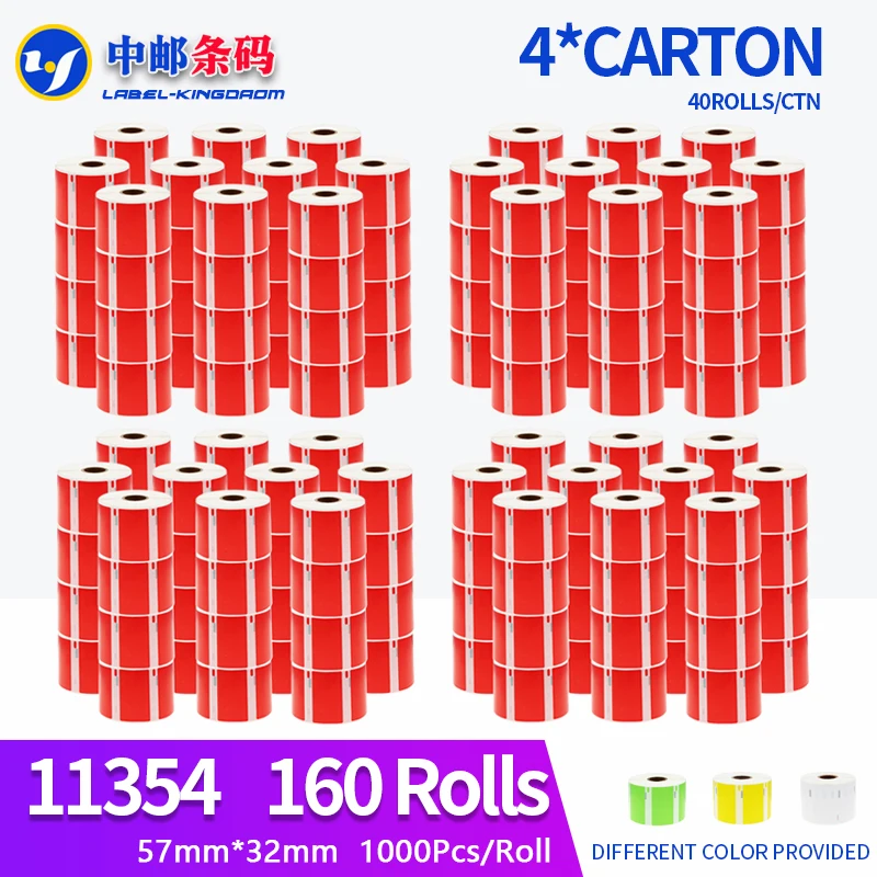 160 рулонов Dymo Универсальный красный цвет 11354 этикетка 57*32 мм 1000 шт. Совместимость с принтером LW400 450 450Turbo Seiko SLP 440 
160 рулонов Dymo Универсальный красный цвет 11354 этикетка 57*32 мм 1000 шт. Совместимость с принтером LW400 450 450Turbo Seiko SLP 440