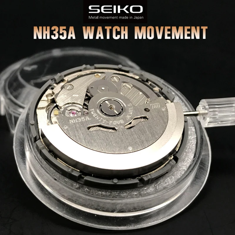 

Japan Seiko NH35A Premium High Accuracy Movt Replace Mechanical Movement NH35 White Datewheel 24 Jewels Automatic Self-winding