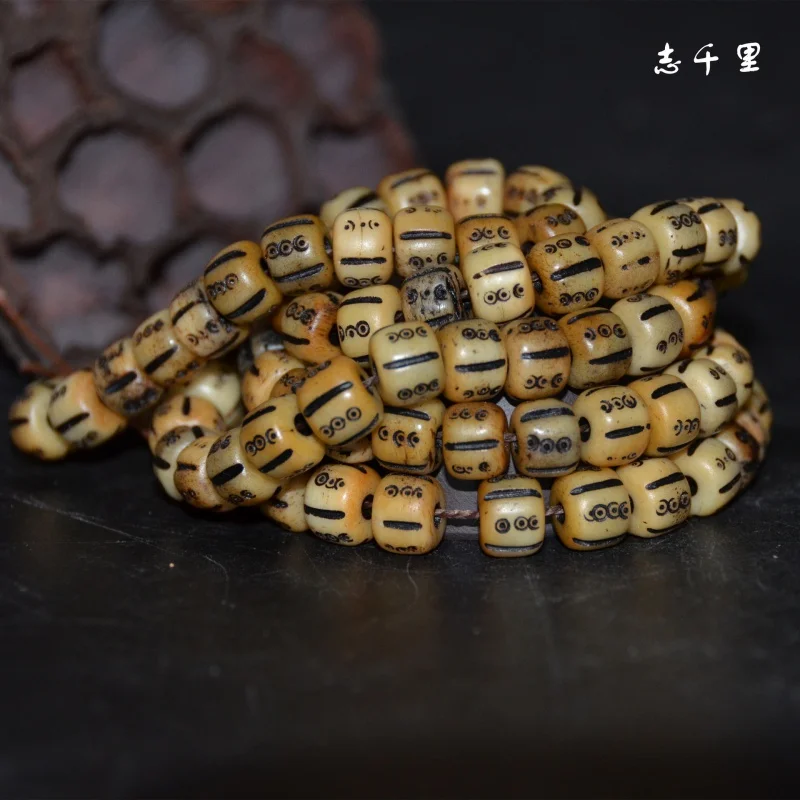 

Tibetan Camel Bone Carving Old Buddha Beads Bracelet Crafts Accessories Ornaments Diy Ornament