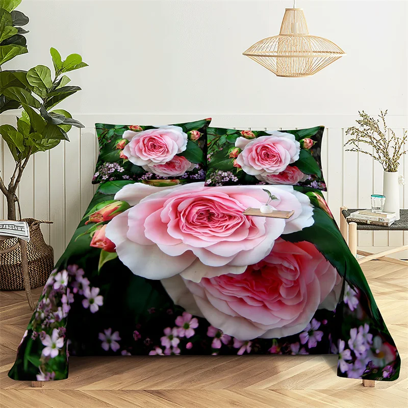 

Home Bedsheets Pink Rose Single Bedsheet Fashion Design Flowers Sheets Queen Size Bed Sheets Set Bed Sheets and Pillowcases