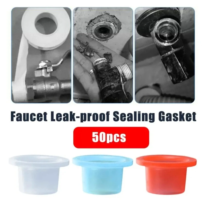 

50Pcs Faucet Sealing Gasket Silicone Washer Prevent Dripping Leakage Plug Buckle