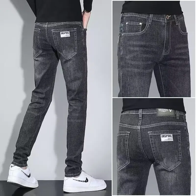 2024 New Korean Men's Clothing Men's Slim Fit Stretch Jeans Spring and Autumn Denim Streetwear Casual Trousers Classic Jeans
2024 New Korean Men's Clothing Men's Slim Fit Stretch Jeans Spring and Autumn Denim Streetwear Casual Trousers Classic Jeans