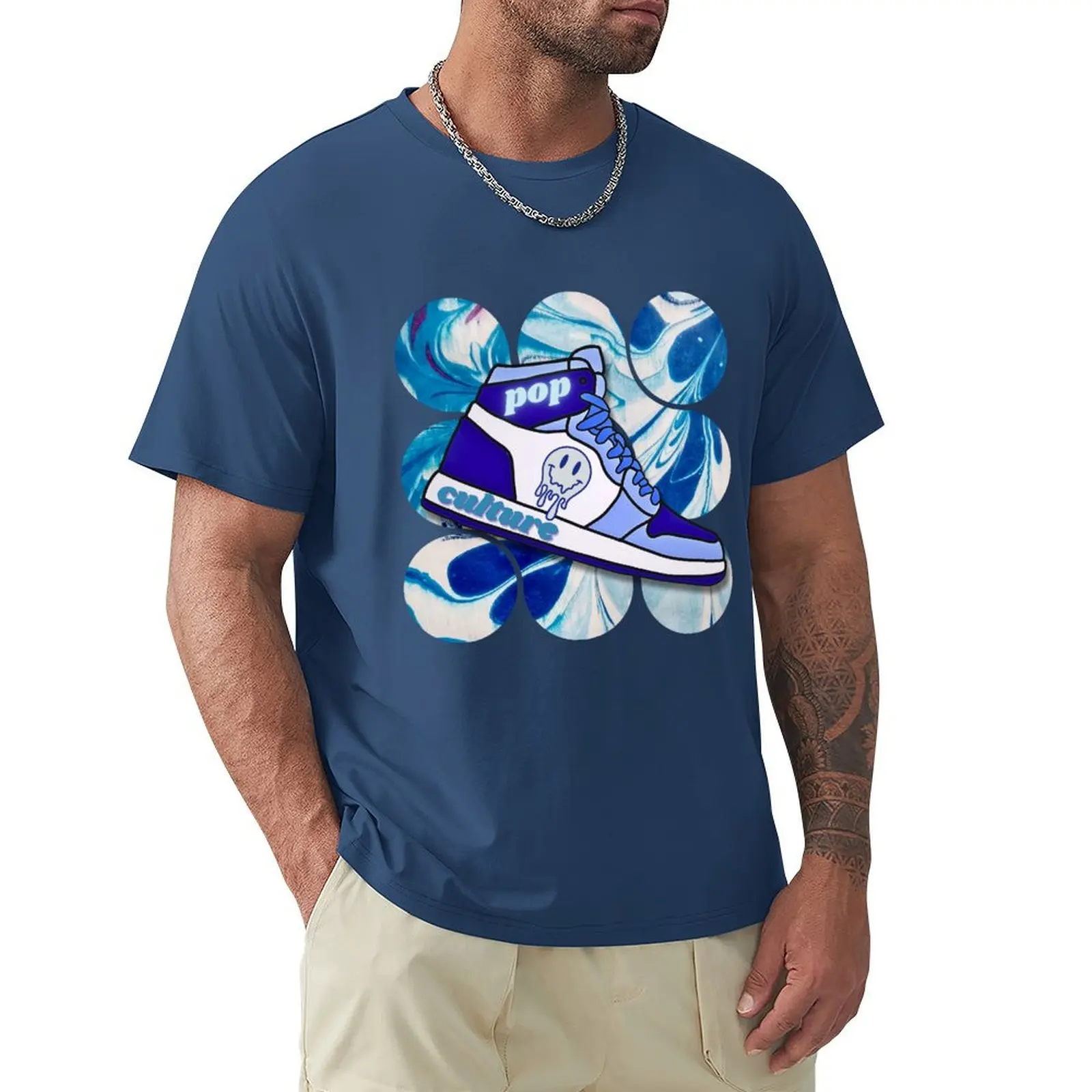 

pop culture sneaker tribute design, blue moon T-shirt customs Blouse funny t shirts for men