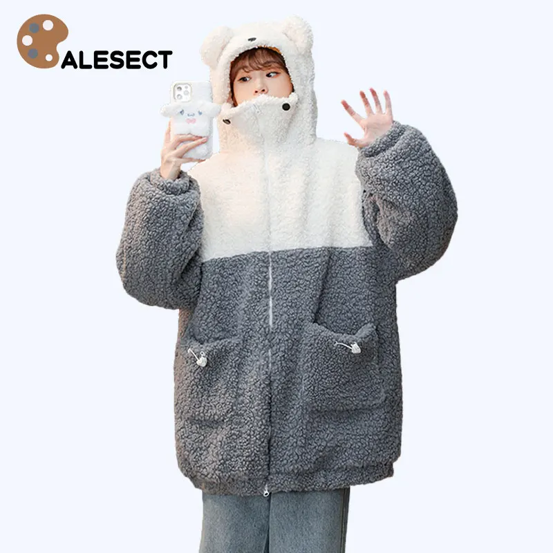 CALESECT Cute Bear Cosplay Winter Hood Coat 2022 Women Oversize Fashion Clothing Streetwear Parka Loose Patchwork Zip Up Jacket
CALESECT Cute Bear Cosplay Winter Hood Coat 2022 Women Oversize Fashion Clothing Streetwear Parka Loose Patchwork Zip Up Jacket