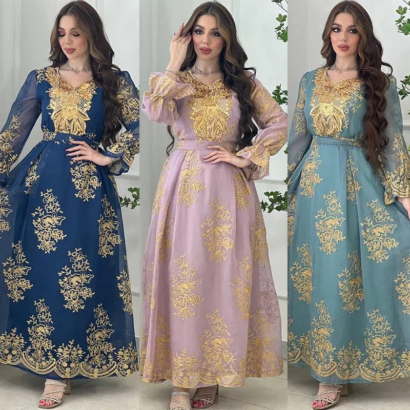Eid Women Loose Dress Abaya Muslim Party Dresses Ramadan Embroidery Abayas Caftan Kaftan Mesh Vestidos Robe Dubai Arab Turkey
Eid Women Loose Dress Abaya Muslim Party Dresses Ramadan Embroidery Abayas Caftan Kaftan Mesh Vestidos Robe Dubai Arab Turkey