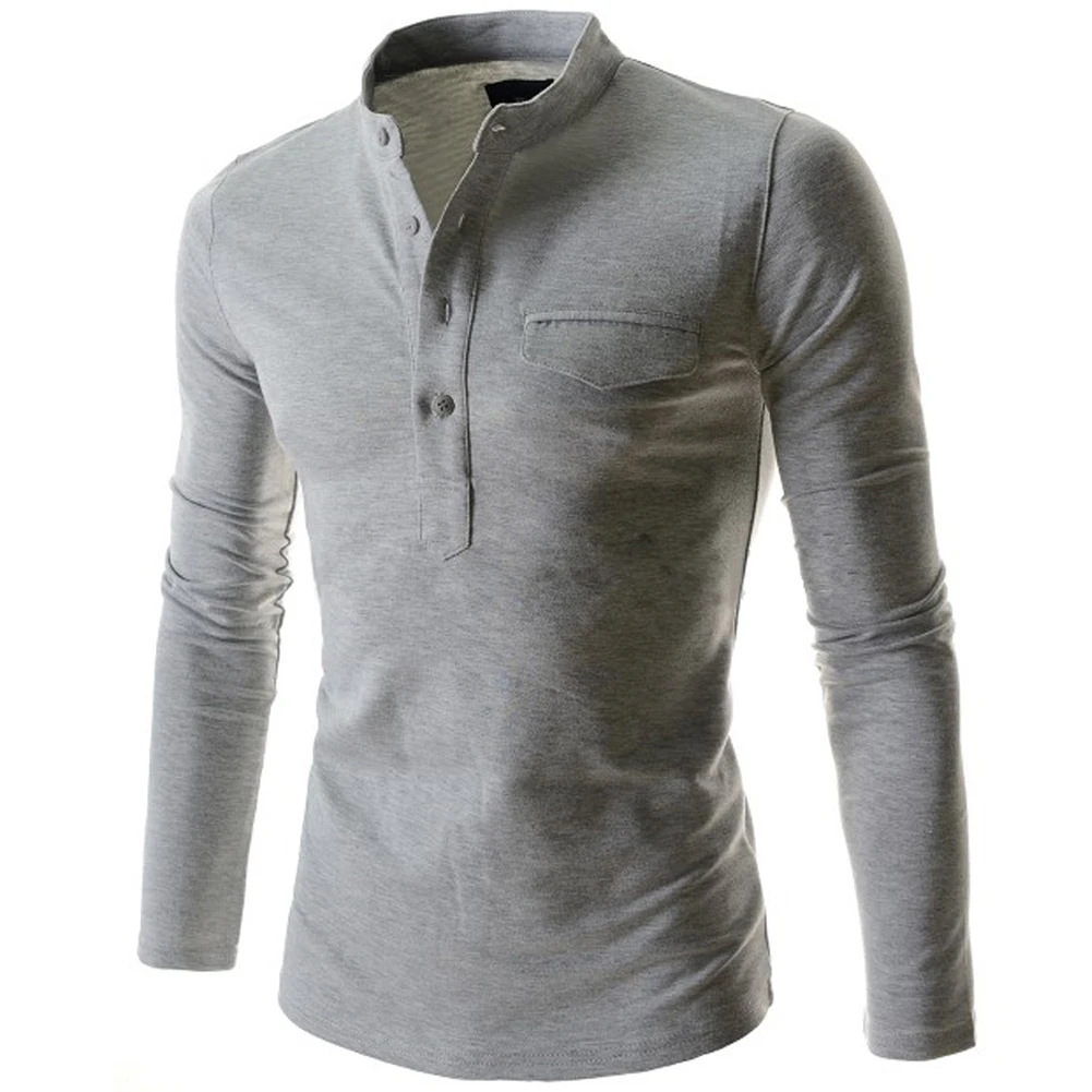 Mens Casual Henley Neck Long Sleeve T-Shirt Slim Fit Plain Button Pullover Tops Solid Color T-Shirts Man Streetwear
Mens Casual Henley Neck Long Sleeve T-Shirt Slim Fit Plain Button Pullover Tops Solid Color T-Shirts Man Streetwear