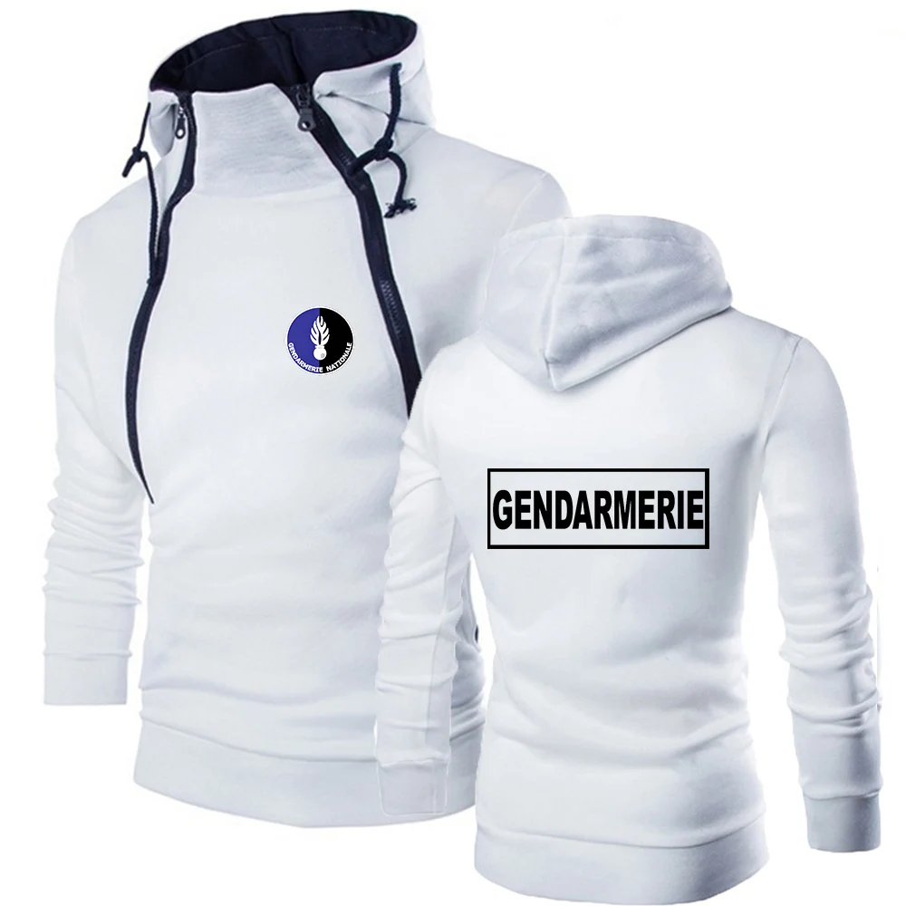 

2023 Men French Gendarmerie PSIG Spring And Autumn Chest Zipper Hoodie High-quality Three-color Style Causal Comfortable Sweater