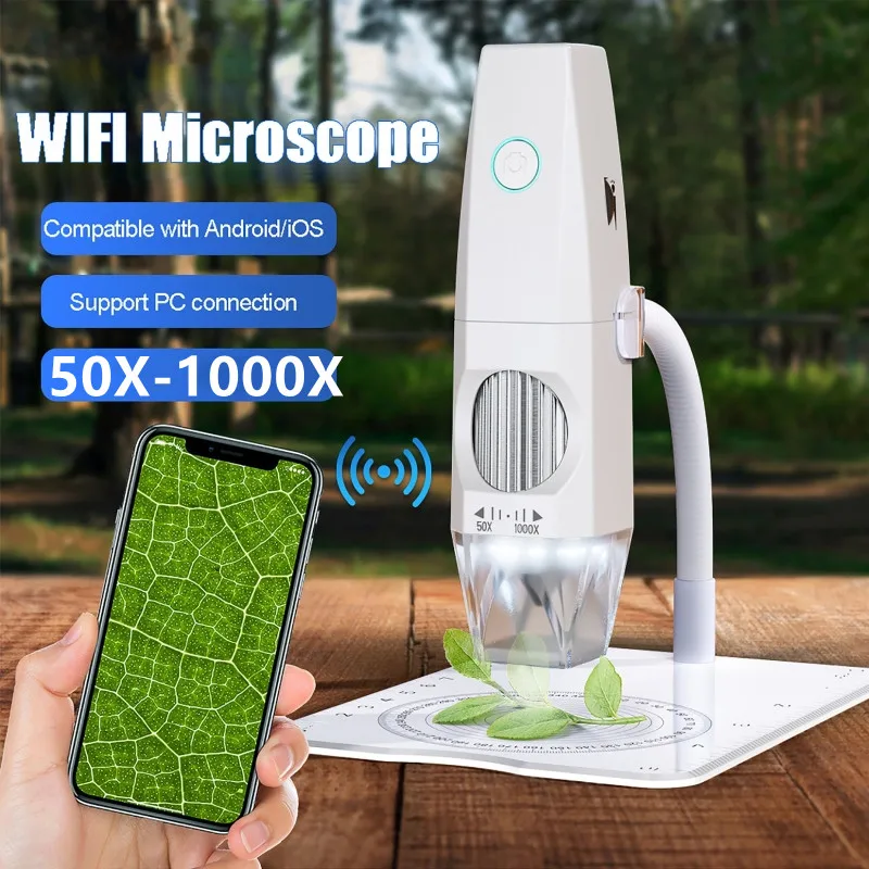 2MP 1080P WiFi Electron Microscope USB Mobilephone Connecting Microscope Electron Microscope with 8 LED Lights Bendable Stand
2MP 1080P WiFi Electron Microscope USB Mobilephone Connecting Microscope Electron Microscope with 8 LED Lights Bendable Stand