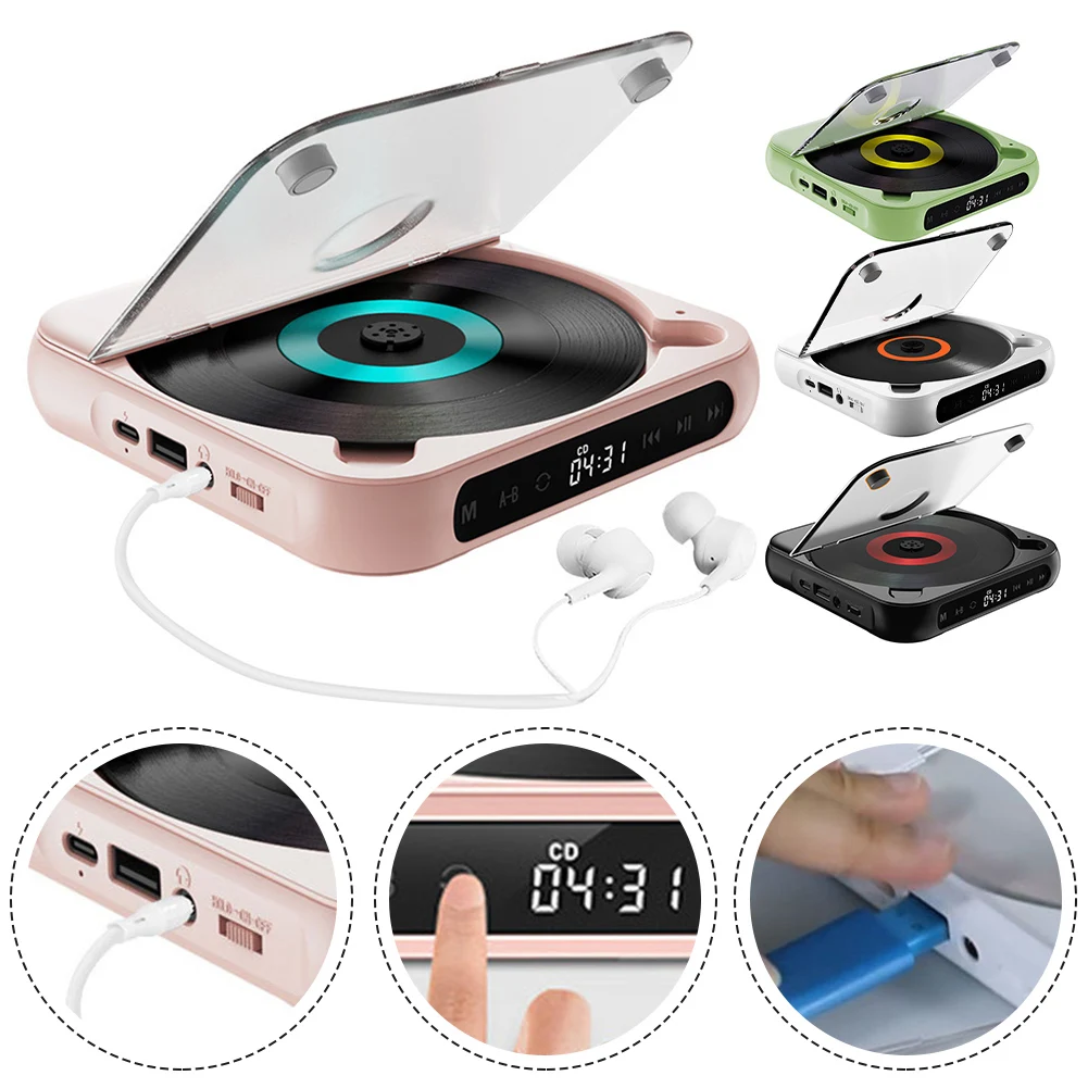 Versatile Portable CD Player With Bluetooth-compatible Speaker And A-B Repeat USB AUX Playback Sound Speaker Memory Function
Versatile Portable CD Player With Bluetooth-compatible Speaker And A-B Repeat USB AUX Playback Sound Speaker Memory Function