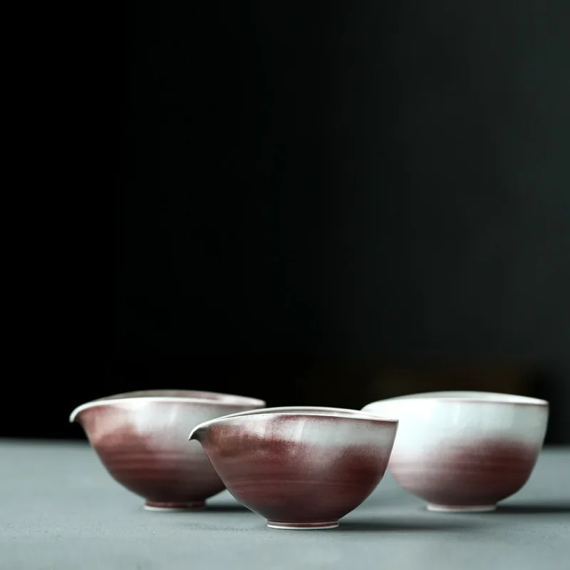 

★Jingdezhen Handmade Creek Red Kiln Change Pitcher Gracked Glaze Supportable Pitcher Tea Serving Pot Fair Cup Pitcher Pink Glaze