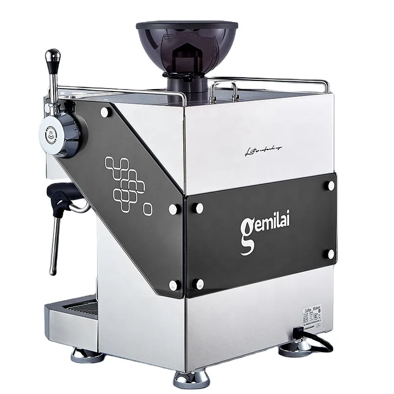 

Commercial Barista Single Group Espresso Machines Stainless Steel Electronic Coffee Makers With Grinder