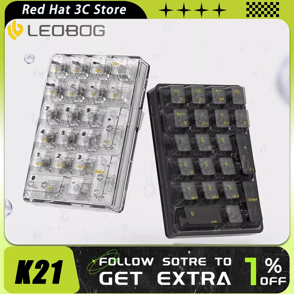 LEOBOG K21 Mechanical Keyboard Three Mode Dynamic RGB Hot Swap Mini Wireless Keyboard Ergonomics Pc Gamer Accessories Office Mac
LEOBOG K21 Mechanical Keyboard Three Mode Dynamic RGB Hot Swap Mini Wireless Keyboard Ergonomics Pc Gamer Accessories Office Mac