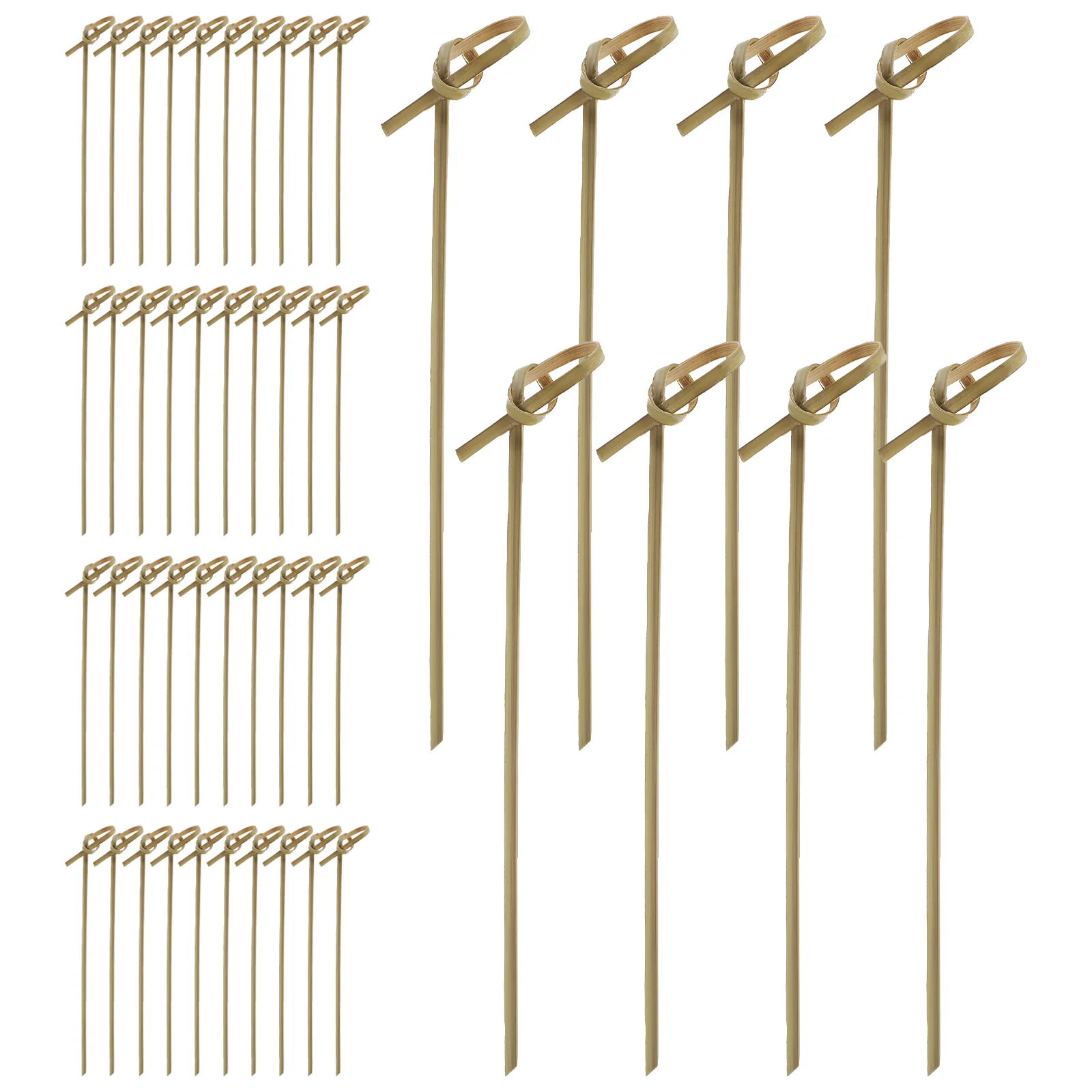 

Bamboo Cocktail Sticks Knotted Skewers Food Picks Cocktail Swizzle Picks for Food Dessert Fruit Appetizer