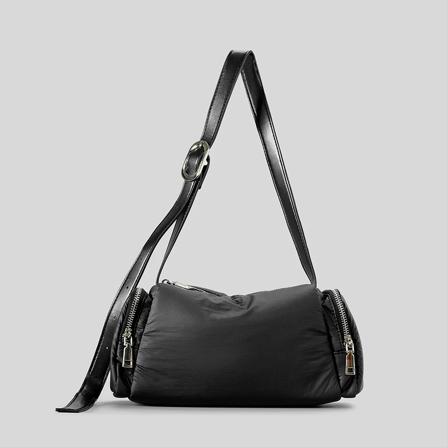 

Fashion Simple Padded Armpit Bag Soft Nylon Puffer Shoulder Crossbody Bags Casual Lightweight Two Side Pockets Female Bag 2023