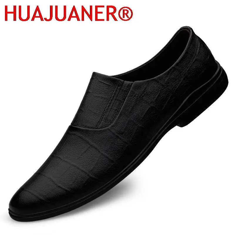 

New Genuine Leather Men Casual Shoes Luxury Brand Italian Mens Loafers Moccasins Breathable Business Slip on Shoes Driving Flats