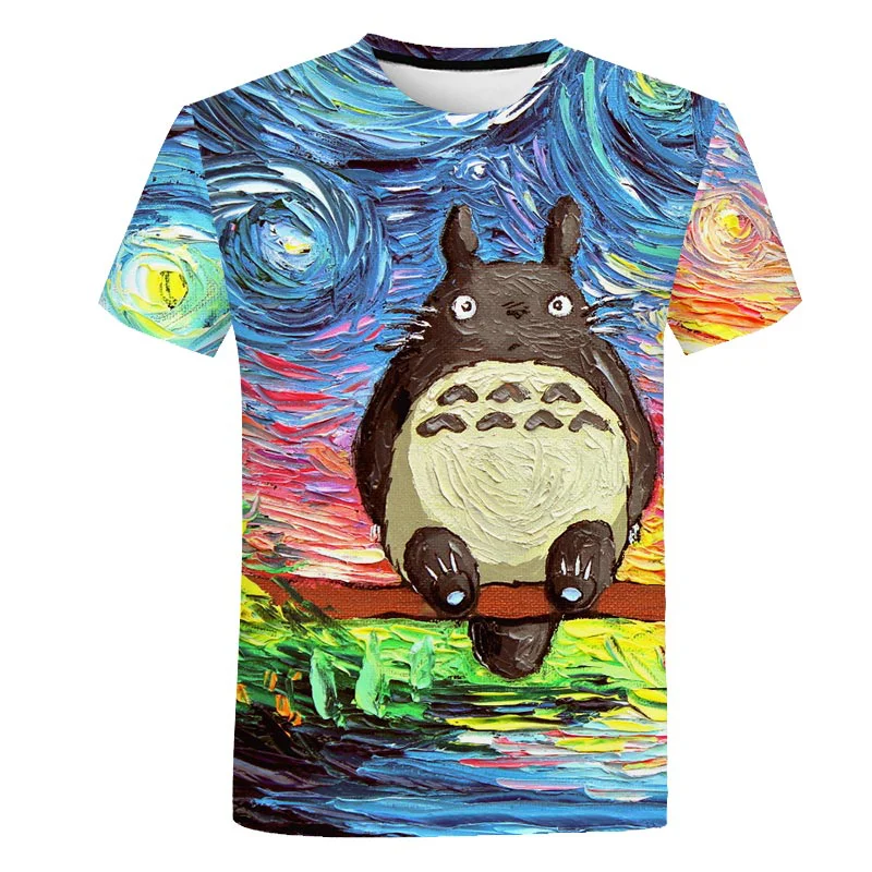 

2021 new Summer New Fashion Cool Animal Cat Men's T-shirt Harajuku Punk 3D Printing O-neck Short Street men clothing streetwear