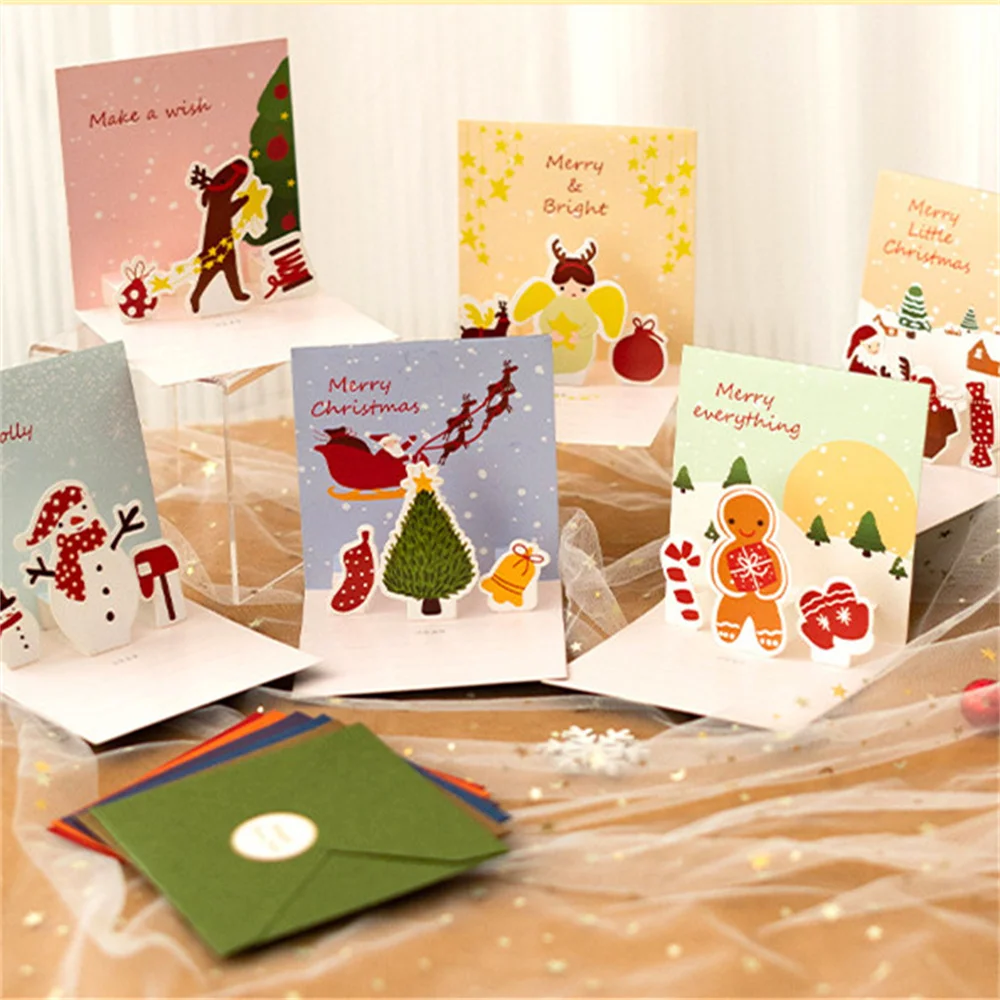 

Рождественская открытка 3d открытки с Санта-Клаусом рождественские поздравительные открытки Рождественские Праздничные приглашения подарки Новогодняя поздравительная открытка детский подарок