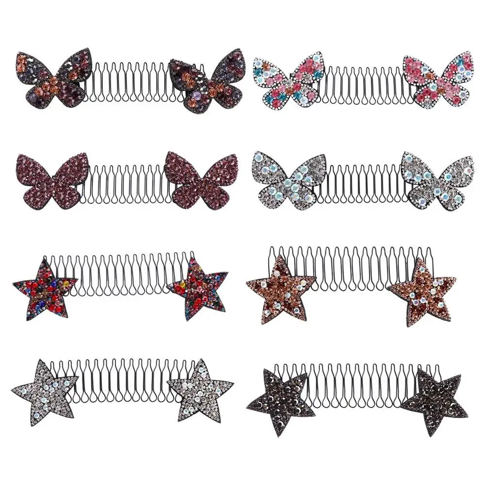 

Star U Shape Hair Styling Comb Cute Bow Rhinestone Fixed Combs Headwear Fixed Combs Invisible Extra Hair Holder Girls