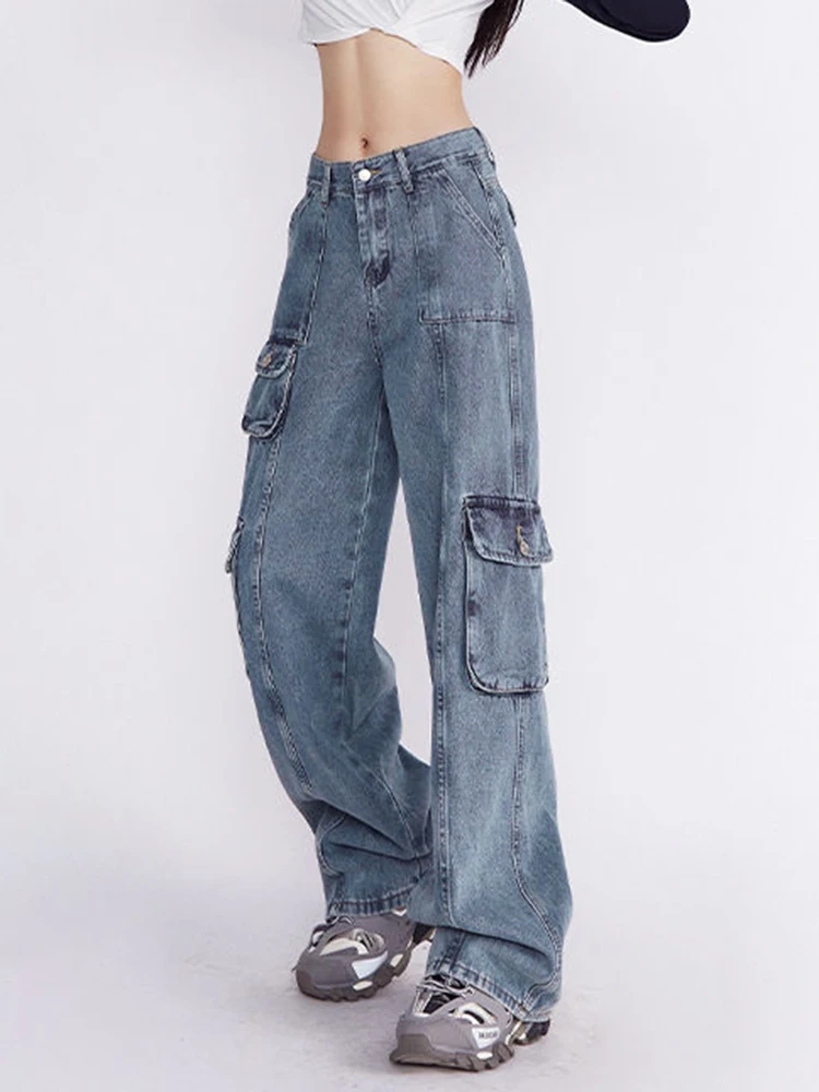 Jmprs Y2K Women Jean Washed Fashion Cargo Denim Pants Retro High Street Couple Harajuku Simple Baggy Casual Wide Leg Trousers
Jmprs Y2K Women Jean Washed Fashion Cargo Denim Pants Retro High Street Couple Harajuku Simple Baggy Casual Wide Leg Trousers
