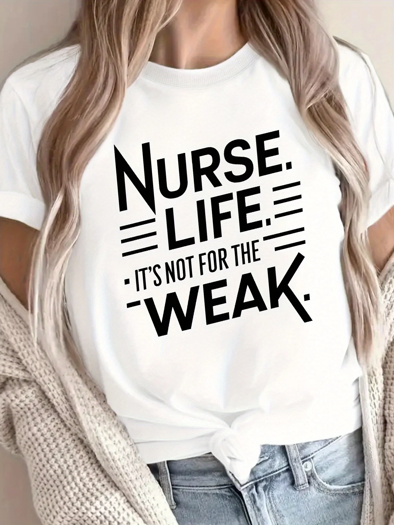 Nurse Life Letter Print T-shirt, Casual Crew Neck Short Sleeve Top For Spring & Summer, Women's Clothing kawaii
Nurse Life Letter Print T-shirt, Casual Crew Neck Short Sleeve Top For Spring & Summer, Women's Clothing kawaii