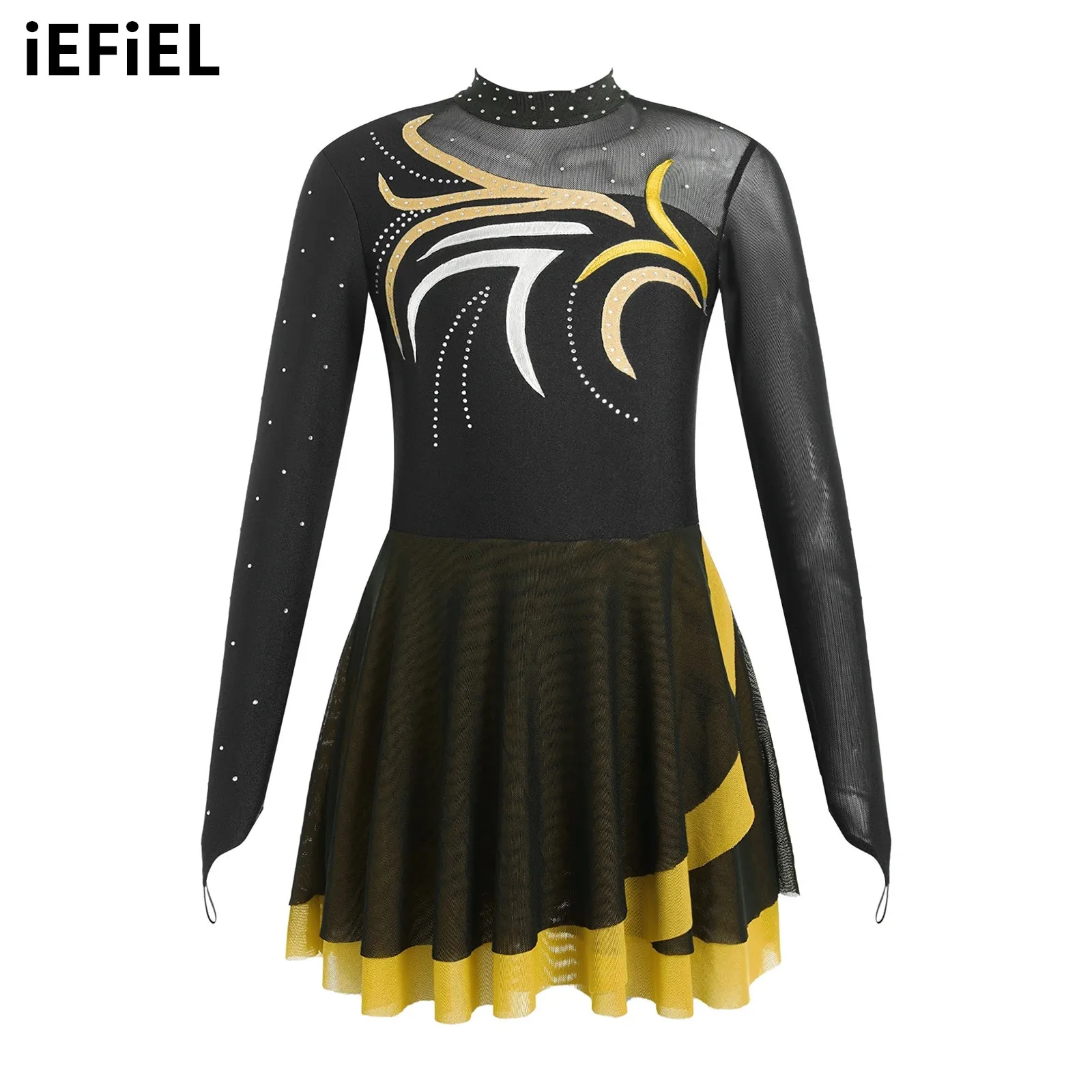 Kids Girls Figure Skating Dance Dresses Sparkly Rhinestones Sheer Mesh Patchwork Long Sleeve Mock Neck Dress Dancewear
Kids Girls Figure Skating Dance Dresses Sparkly Rhinestones Sheer Mesh Patchwork Long Sleeve Mock Neck Dress Dancewear