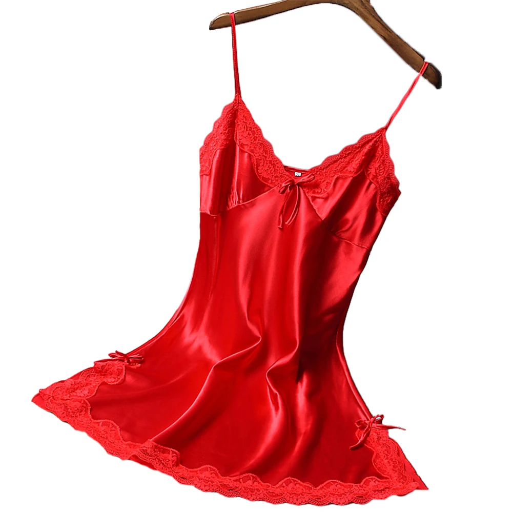 Sexy Women Nightgown Satin Soft Breathable Smooth Nightdress Glossy Lace Lingerie Sleepwear Ladies Sling Wrap Dress Lightweight
Sexy Women Nightgown Satin Soft Breathable Smooth Nightdress Glossy Lace Lingerie Sleepwear Ladies Sling Wrap Dress Lightweight
