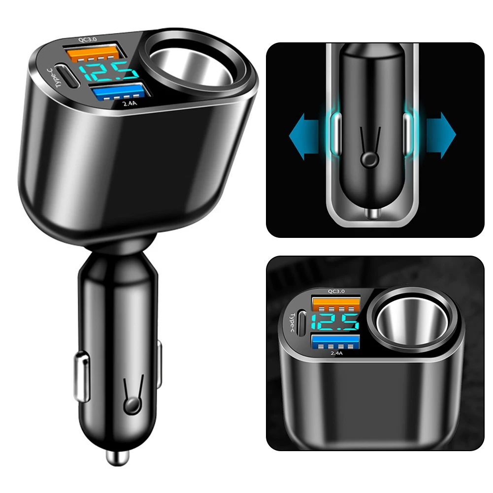 Car Socket Splitter Charger QC3.0 USB Port Fast Charging 12-24V Power Adapter Expansion Double Barrel Lighter
Car Socket Splitter Charger QC3.0 USB Port Fast Charging 12-24V Power Adapter Expansion Double Barrel Lighter