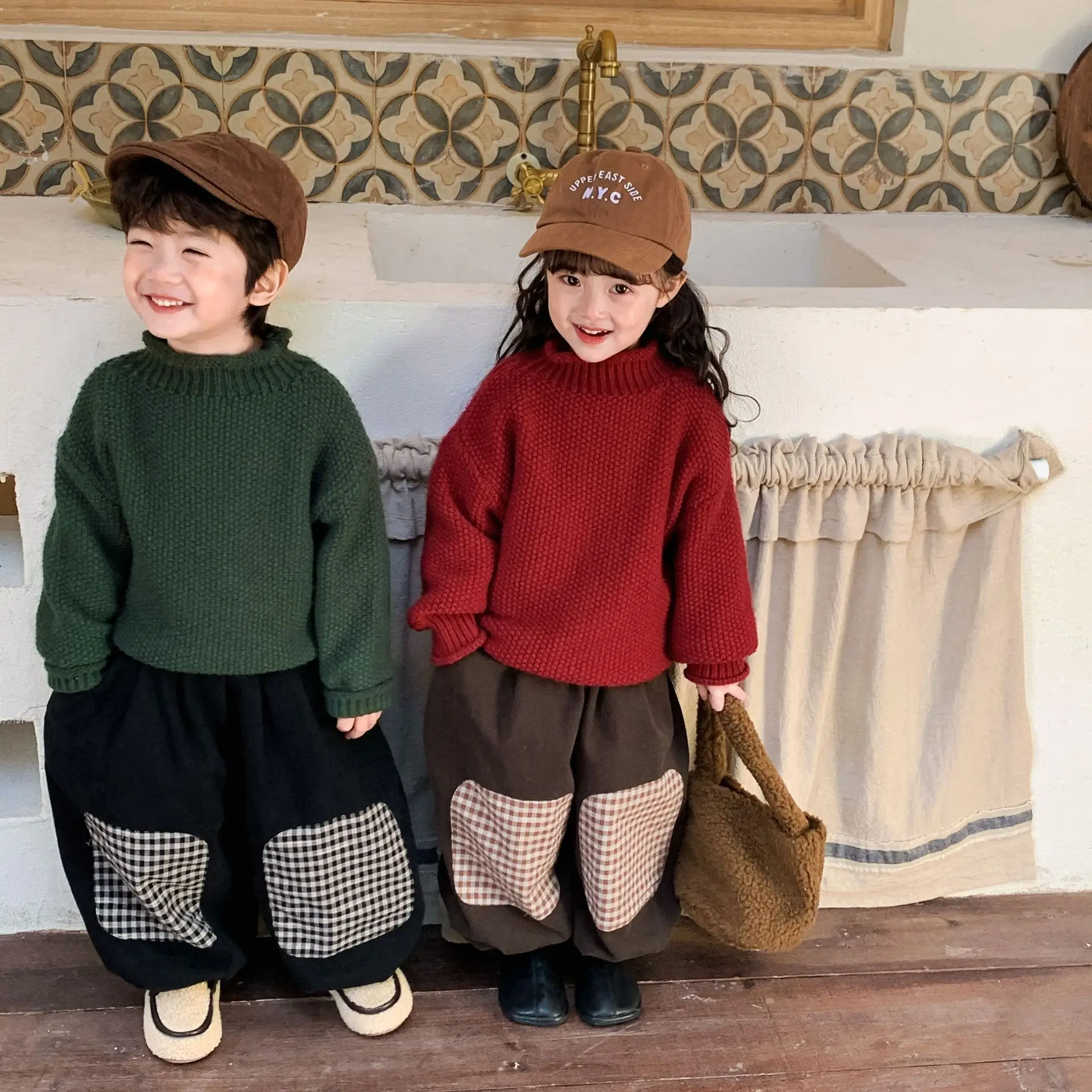 

Детская одежда, Детский свитер, новинка зимы 2023, модная теплая кашемировая водолазка для маленьких мальчиков и девочек, корейский стиль, Топ