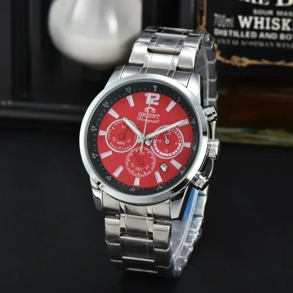 

Top AAA Original Orient Watches Mens Business Full Stainless Steel Automatic Date Watch Luxury Chronograph Sport Quartz Clock