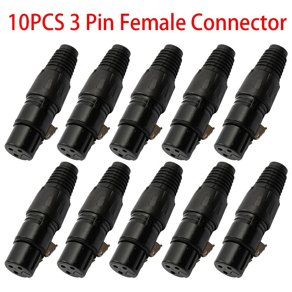 10pcs XLR DMX 3 Pin Female MIC Snake Plug Audio Microphone Cable Connector Terminals Electrical Equipment Supplies
10pcs XLR DMX 3 Pin Female MIC Snake Plug Audio Microphone Cable Connector Terminals Electrical Equipment Supplies