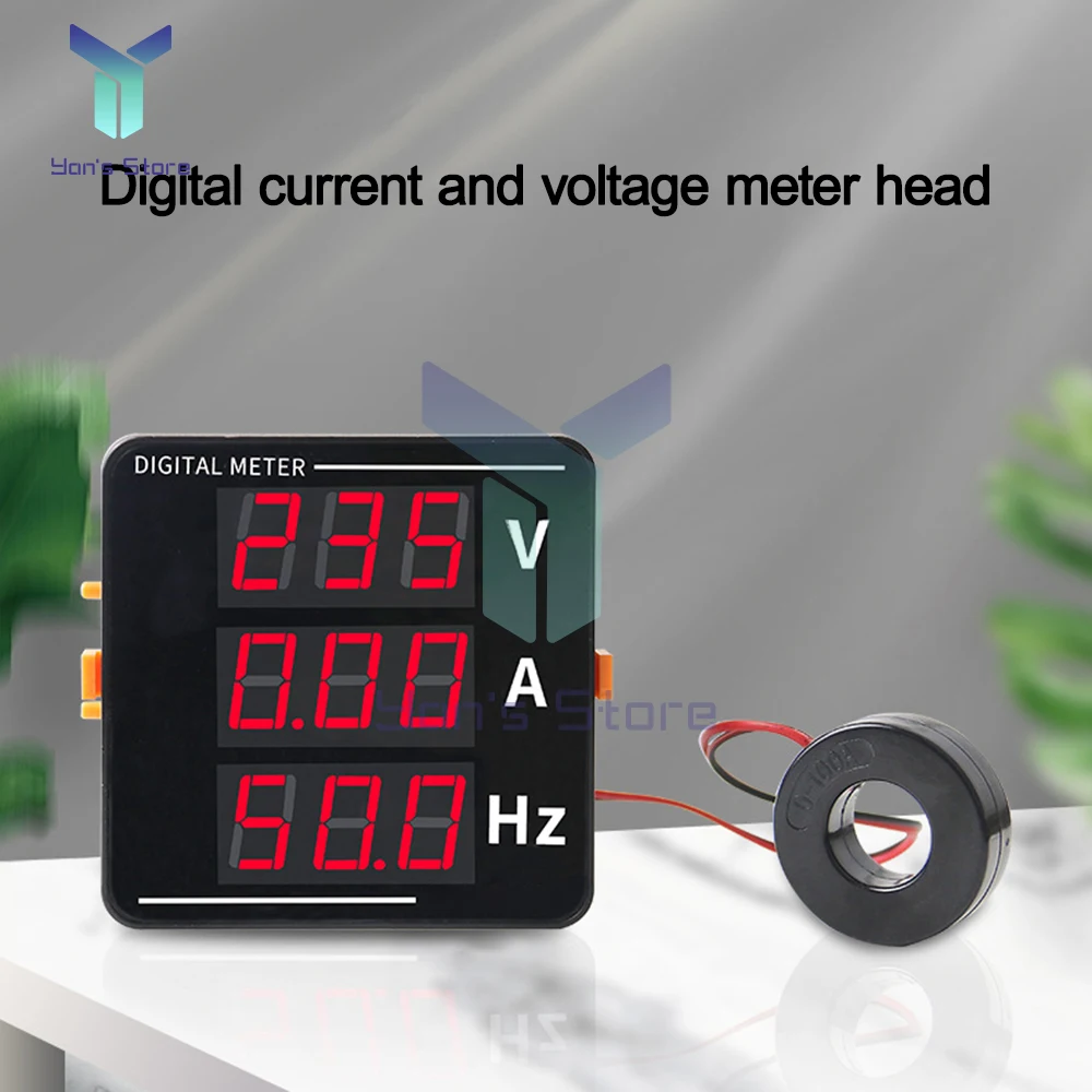 

3 in1 LED Digital Voltmeter Ammeter Hertz Meter AC50-500V Signal Lights Voltage Current Frequency Combo Meter Indicator Tester