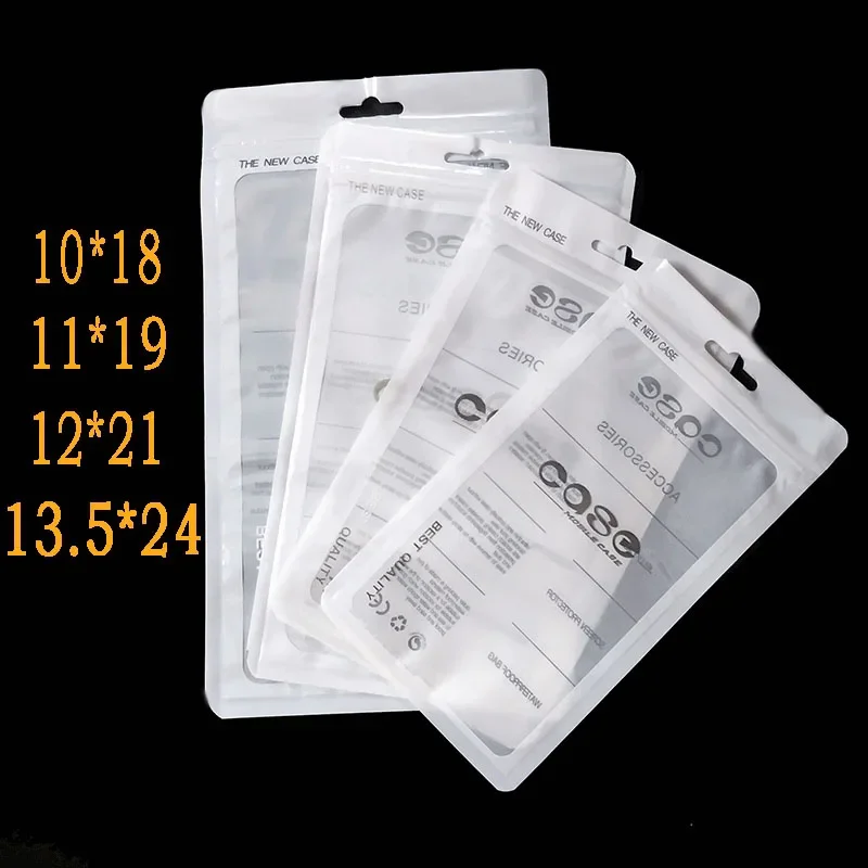 

200Pcs 4 Size Neutral Plastic Zip Lock Phone Case OPP Bags PP Pouch Bags Accesorries Packaging Sealing Pouch for iPhone Samsung