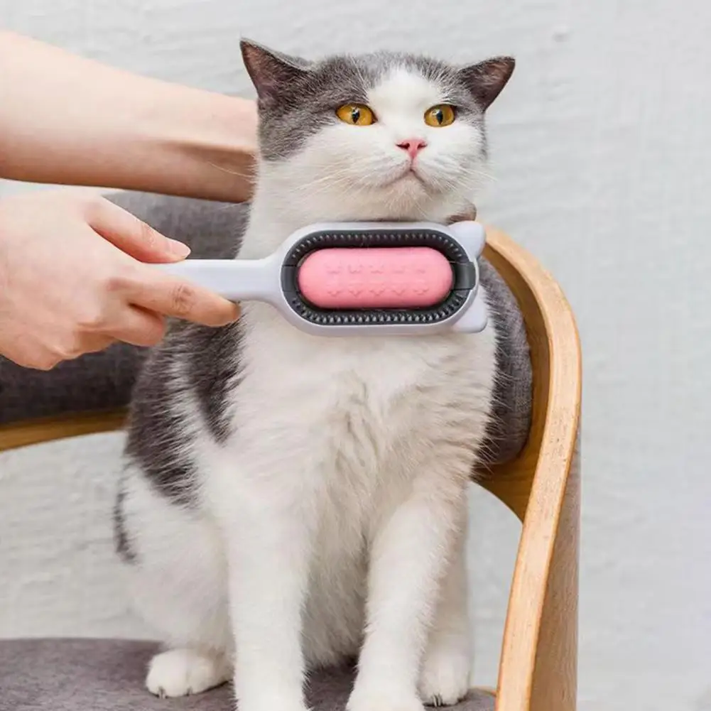 

Brush Head for Pets Self-cleaning 2-in-1 Cat Brush for Shedding Grooming Double-sided Pet Hair Remover Comb with Brush Head