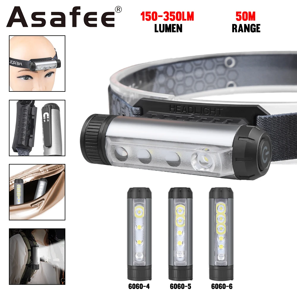 Asafee 6060 LED UV Light 350LM 50M Range Headlamp IPX4 Waterproof Built-in Battery Rechargeable 47G Lightweight Magnetic
Asafee 6060 LED UV Light 350LM 50M Range Headlamp IPX4 Waterproof Built-in Battery Rechargeable 47G Lightweight Magnetic