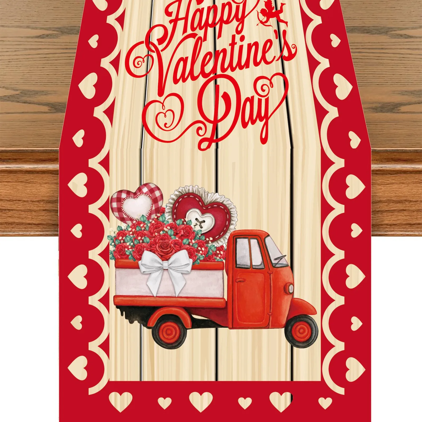 Настольные дорожки на День святого Валентина 14x72 дюйма, хлопковая настольная дорожка, украшение для детской свадьбы, праздника, украшение стола