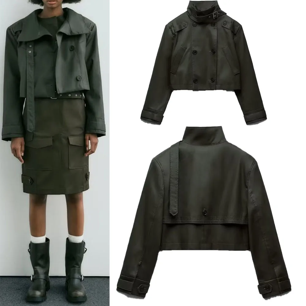 Autumn new women's clothing temperament casual versatile Maillard wear waxed leather short windbreaker jacket for women
Autumn new women's clothing temperament casual versatile Maillard wear waxed leather short windbreaker jacket for women