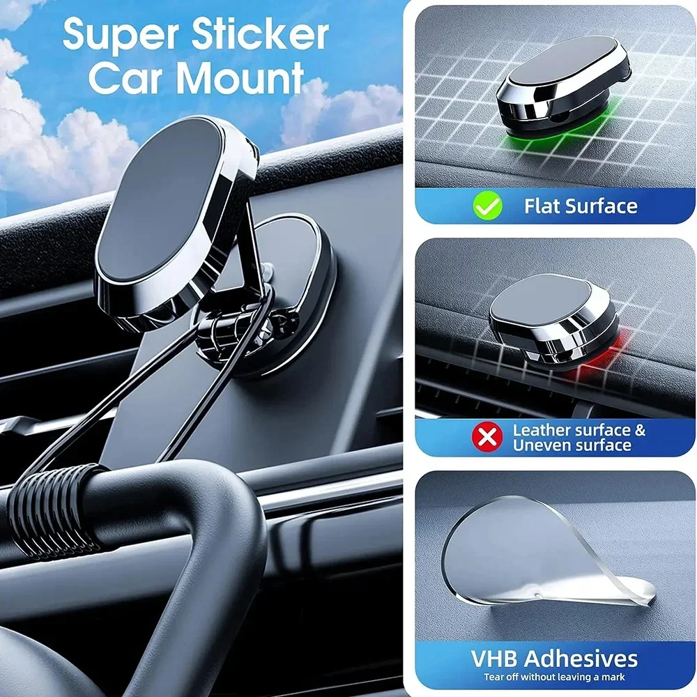 1080° Rotation Car Phone Holder Magnetic Mount Metal Magnet Smartphone Universal Mobile Stand GPS Foldable Phone Bracket in Car 1080° Rotation Car Phone Holder Magnetic Mount Metal Magnet Smartphone Universal Mobile Stand GPS Foldable Phone Bracket in Car